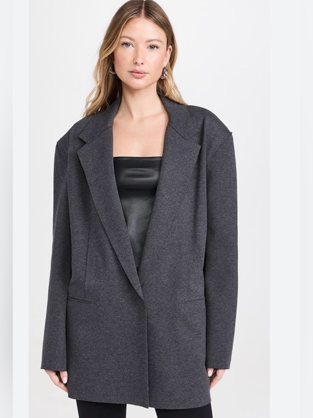 NORMA KAMALI Single breasted oversized Jacket. Heather Grey. Size XS Worn once.